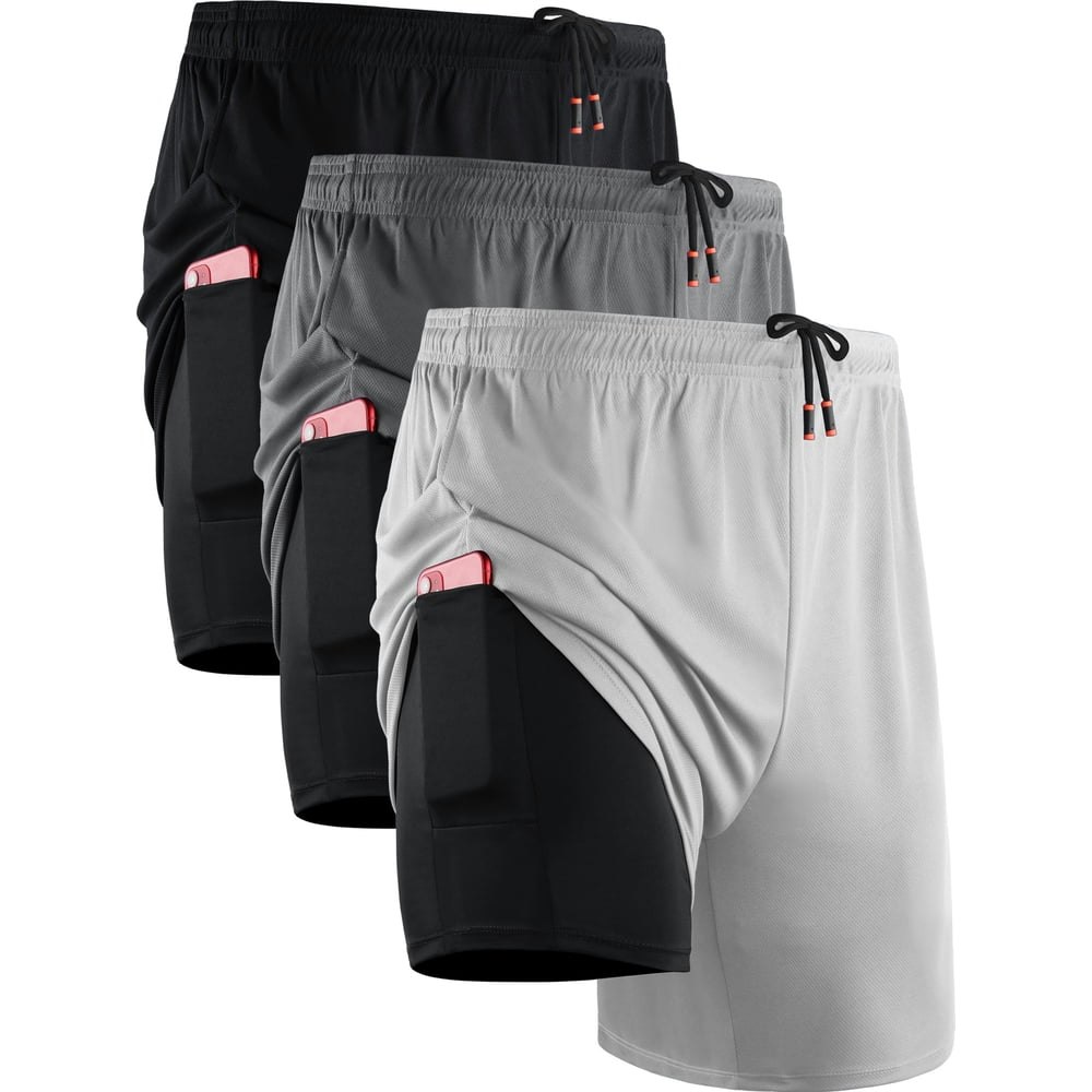 Neleus Men's 2-in-1 Dry Fit Workout Shorts 3-Pack: $38.60