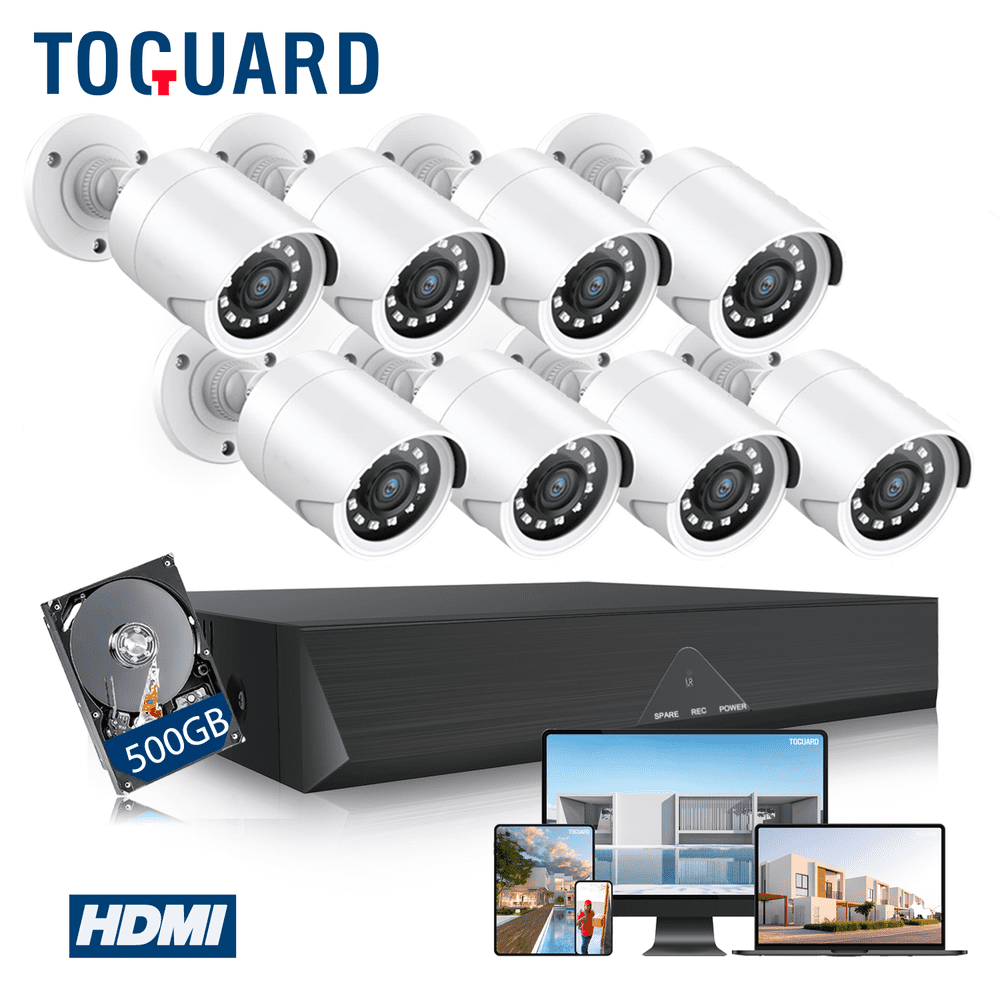 Toguard 8-Channel 1080p Wired Security Camera System 500GB: $199.89