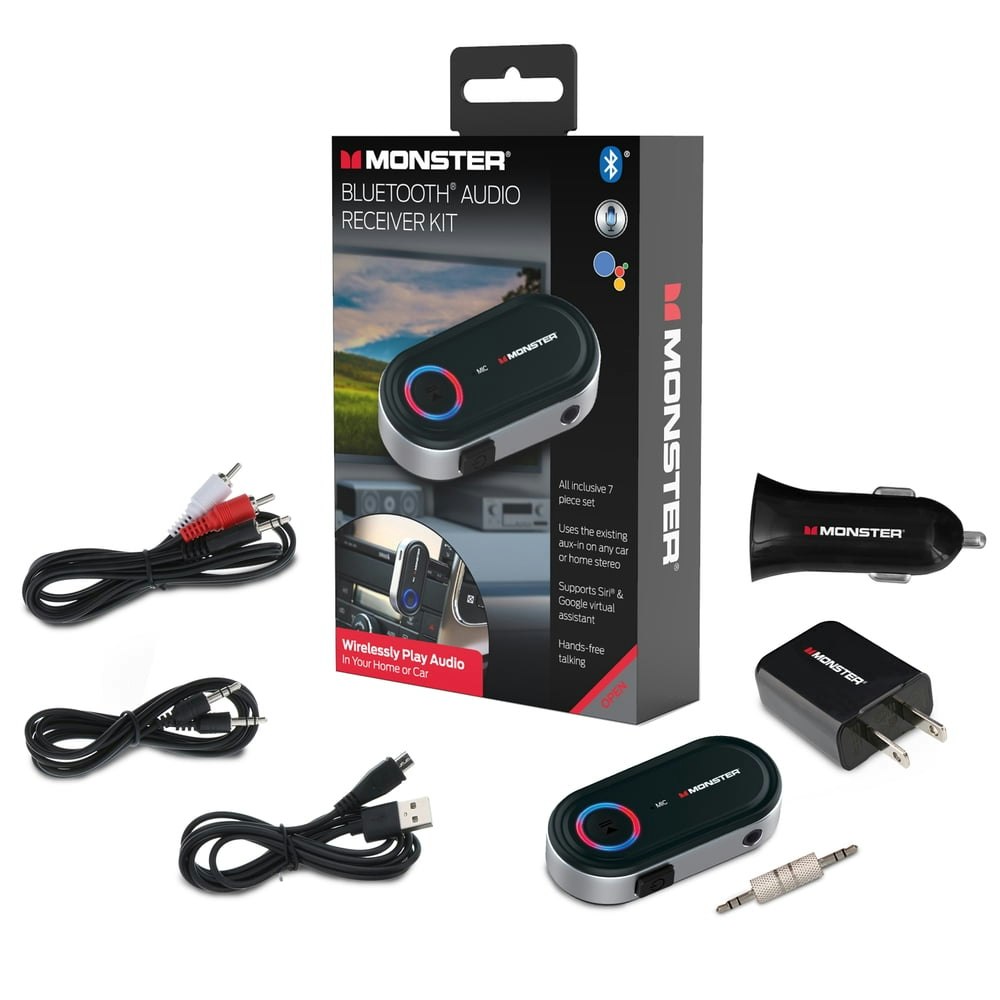 Monster 7-Piece Bluetooth Auxiliary Audio Receiver Kit: $17.29 Monster 7-Piece Bluetooth Auxiliary Audio Receiver Kit: $17.29