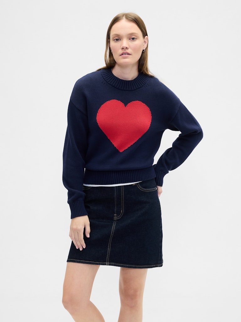 Relaxed Cropped Intarsia Sweater: $44.99 Relaxed Cropped Intarsia Sweater: $44.99