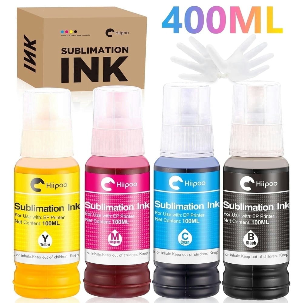Hiipoo Sublimation Ink Refill Bottles for Epson EcoTank Printers: $24.69