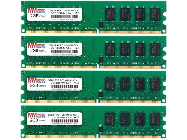 MemoryMasters 8GB DDR2 800MHz Desktop Memory Kit: $89.99 MemoryMasters 8GB DDR2 800MHz Desktop Memory Kit: $89.99