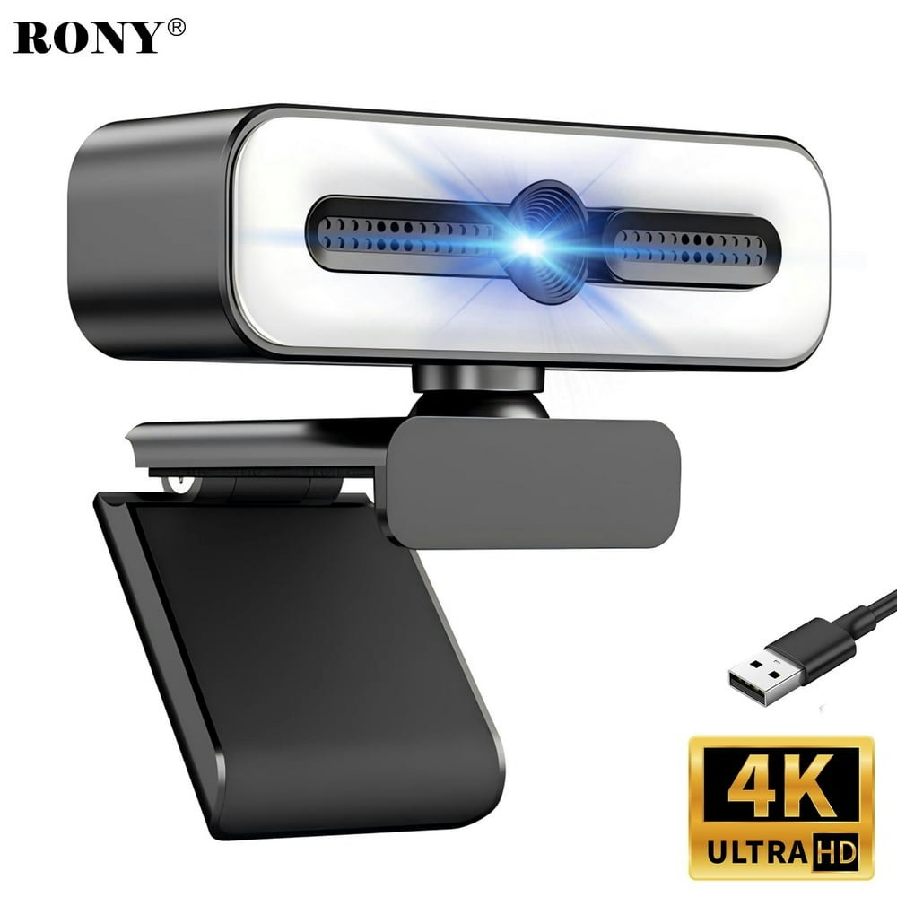 Rony 4K Autofocus Webcam with Ring Light and Microphone: $22.99 Rony 4K Autofocus Webcam with Ring Light and Microphone: $22.99
