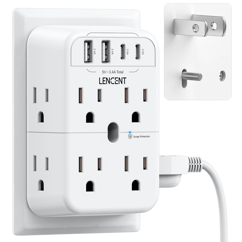 Lencent 12-Way Multi Wall Outlet Extender: $19.21 Lencent 12-Way Multi Wall Outlet Extender: $19.21