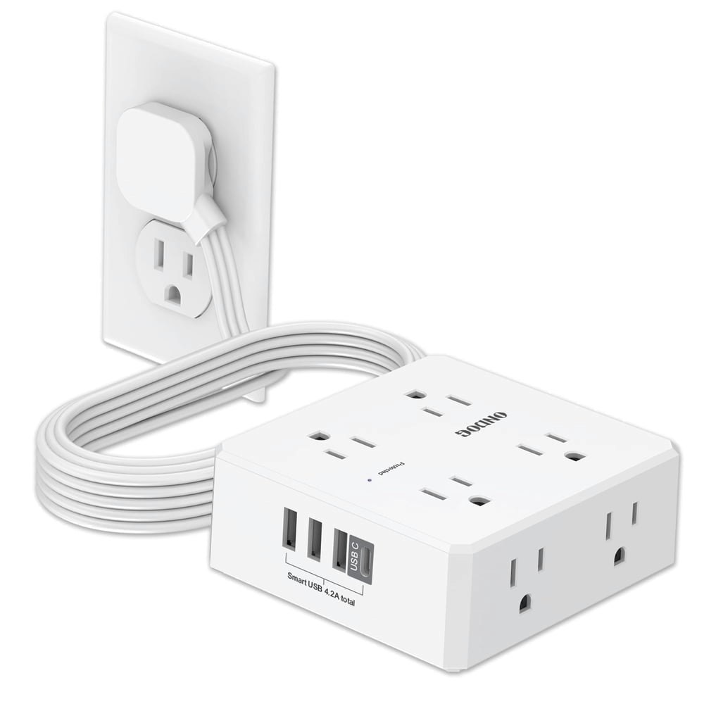 6-Foot Flat Plug Power Strip with 8 Outlets and 4 USB Ports: $14.98 6-Foot Flat Plug Power Strip with 8 Outlets and 4 USB Ports: $14.98