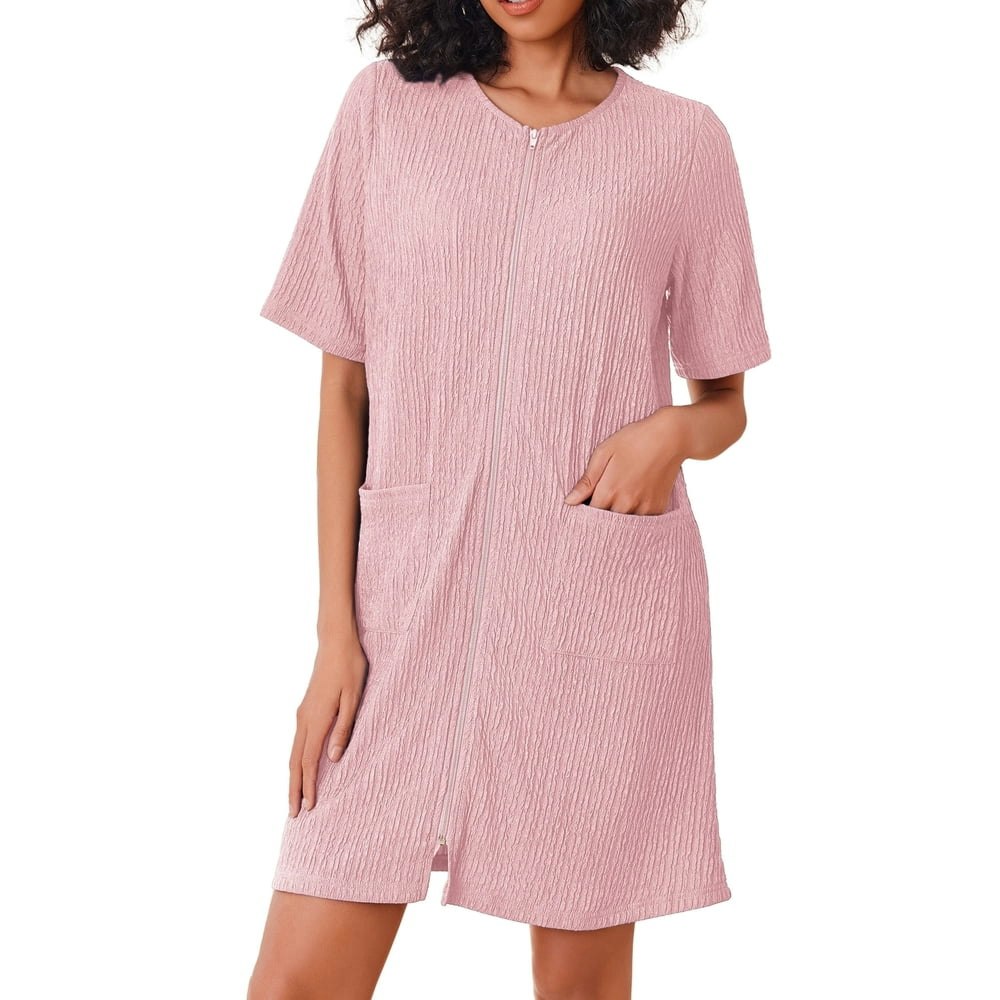 Avidlove Women's Zipper Knit Short Sleeve Robe: $17.99 Avidlove Women's Zipper Knit Short Sleeve Robe: $17.99