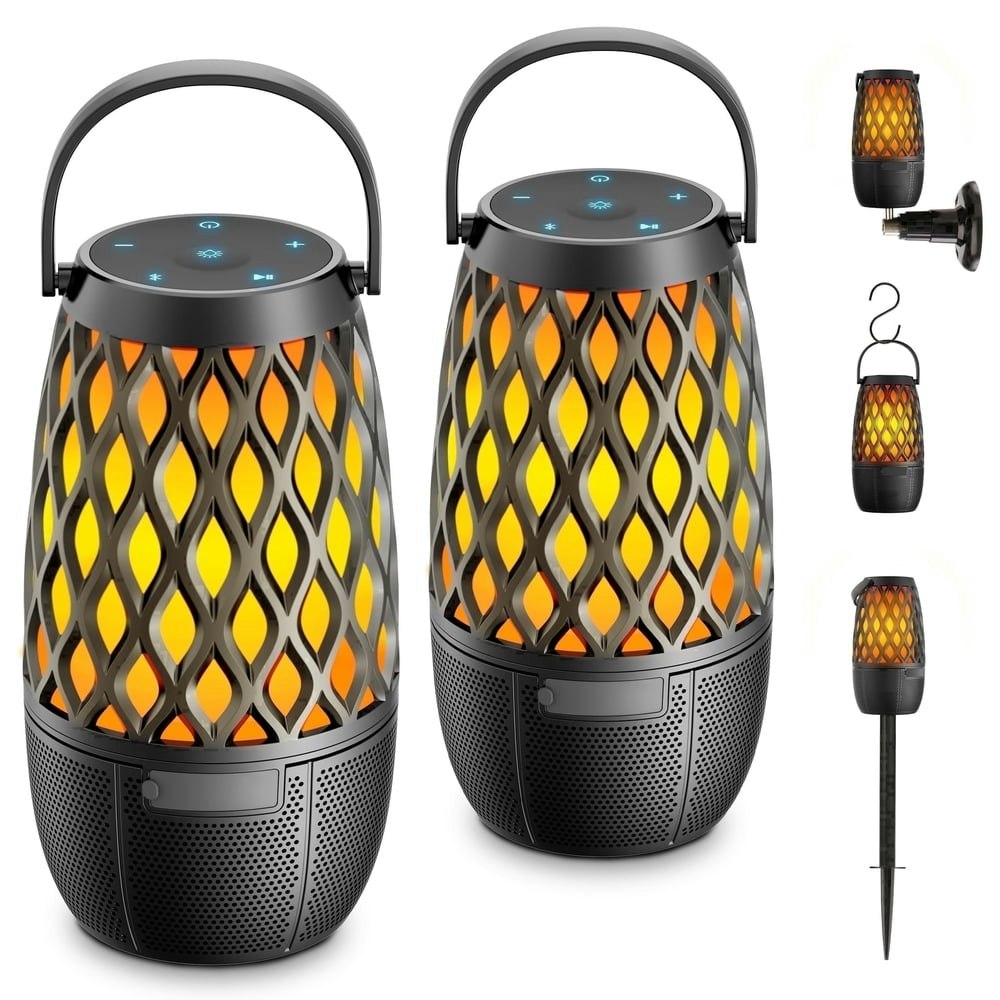 Outdoor Bluetooth Speaker with Flame Lights 2-Pack: $82.99 Outdoor Bluetooth Speaker with Flame Lights 2-Pack: $82.99