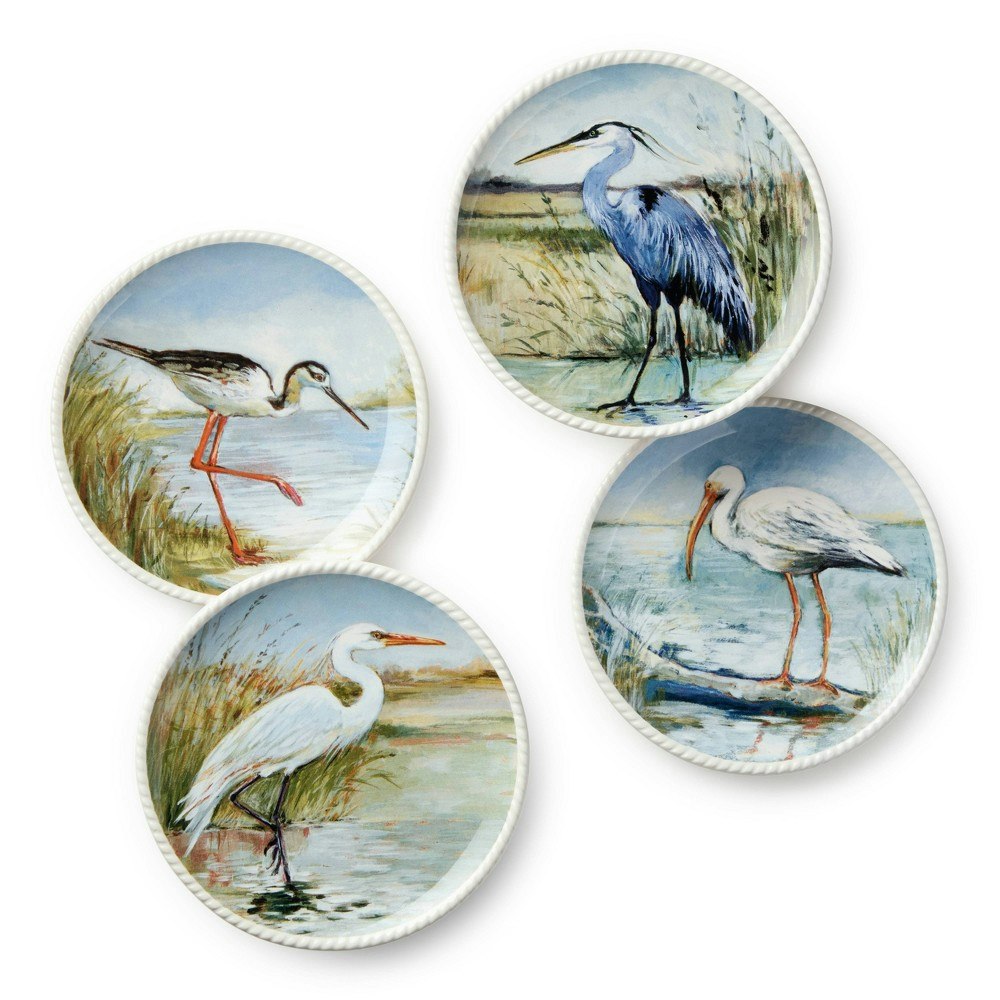 Certified International Coastal Birds Canape Plates 4-Pack: $35.99