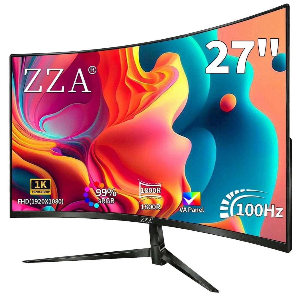 ZZA 27-inch 1080p LED Curved Monitor: $98.79 ZZA 27-inch 1080p LED Curved Monitor: $98.79