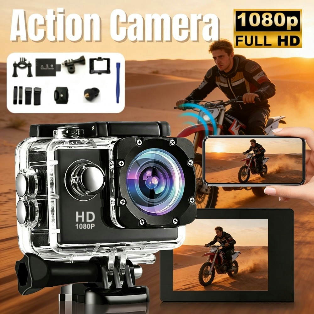 Ourlife 1080P Action Camera: $25