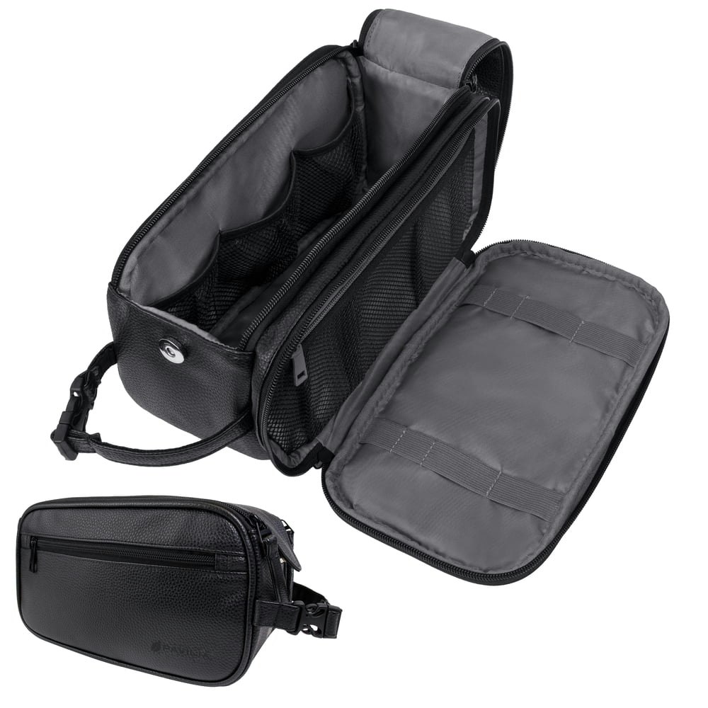 Pavilia Men's Water-Resistant Leather Toiletry Bag: $18.89 Pavilia Men's Water-Resistant Leather Toiletry Bag: $18.89