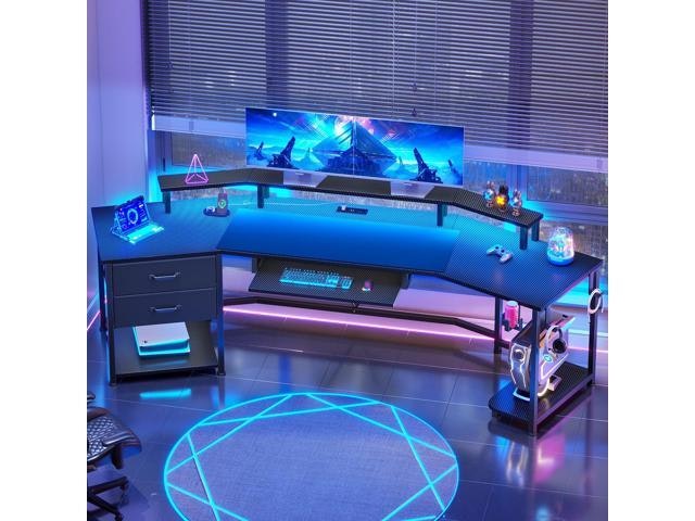 79-inch U-Shaped Gaming Desk with Fabric Drawers and Power Strip: $209.99 79-inch U-Shaped Gaming Desk with Fabric Drawers and Power Strip: $209.99