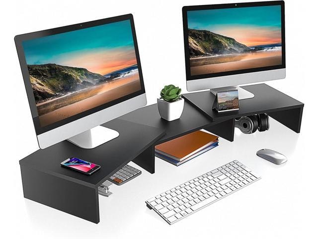 Fitueyes 3-Shelf Dual Monitor Stand: $59.89 Fitueyes 3-Shelf Dual Monitor Stand: $59.89