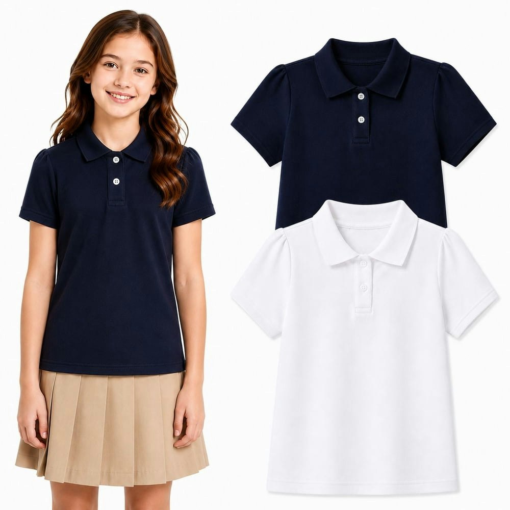 Hileelang Girls School Uniform Polo Shirts 2-Pack: $13.49 Hileelang Girls School Uniform Polo Shirts 2-Pack: $13.49