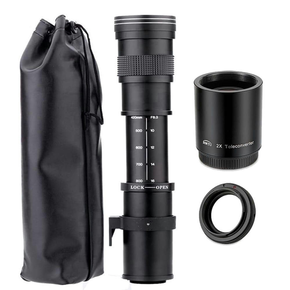 Jintu 420-1600mm f/8.3 Manual Telephoto Zoom Lens for Canon SLR Cameras: $76 Jintu 420-1600mm f/8.3 Manual Telephoto Zoom Lens for Canon SLR Cameras: $76