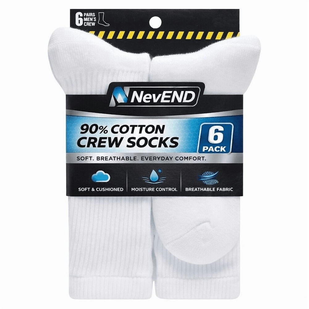 Men's Cotton Crew Socks 6-Pack: $12.59