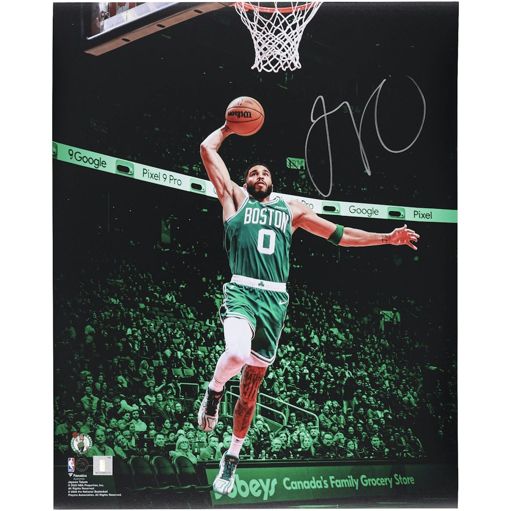 Jayson Tatum Autographed 16" x 20" Dunking Photograph: $499.99