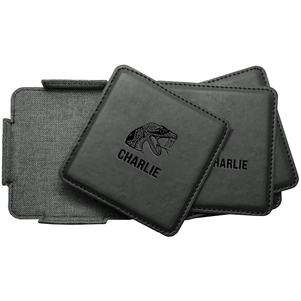 Florida A&M Rattlers Personalized Leather Coaster 4-Pack: $64.99