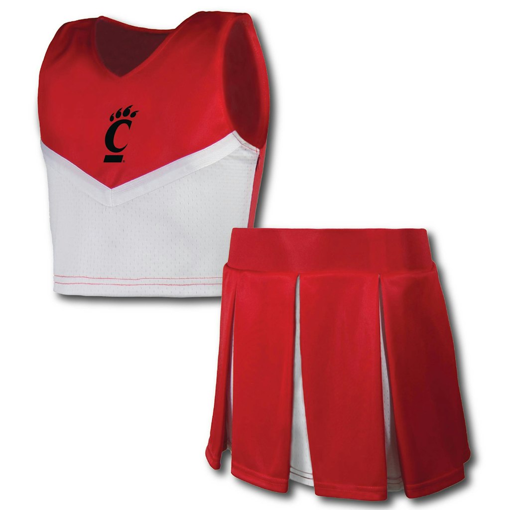 Girls Cincinnati Bearcats Cheerleader Top and Skirt Set: $57.99