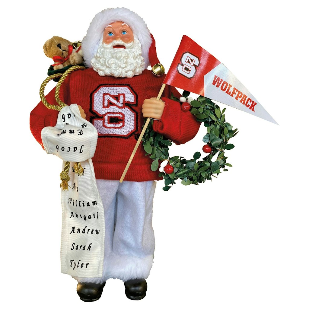 NC State Wolfpack 12-inch Santa Figure: $64.99
