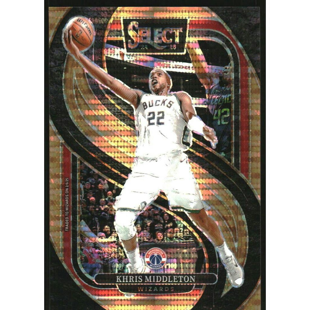 2024-25 Select Neon Orange Pulsar Prizm Khris Middleton Card: $10