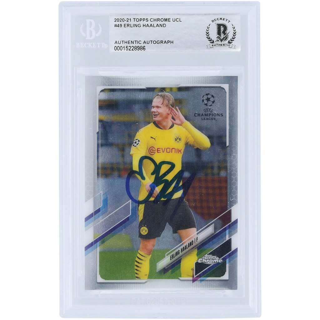 Erling Haaland Borussia Dortmund 2020-21 Topps Chrome UCL #49 Autographed Card: $799.99