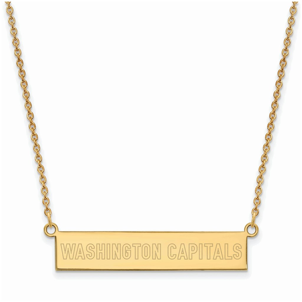 Women's Washington Capitals Gold Plated Bar Necklace: $189.99 Women's Washington Capitals Gold Plated Bar Necklace: $189.99