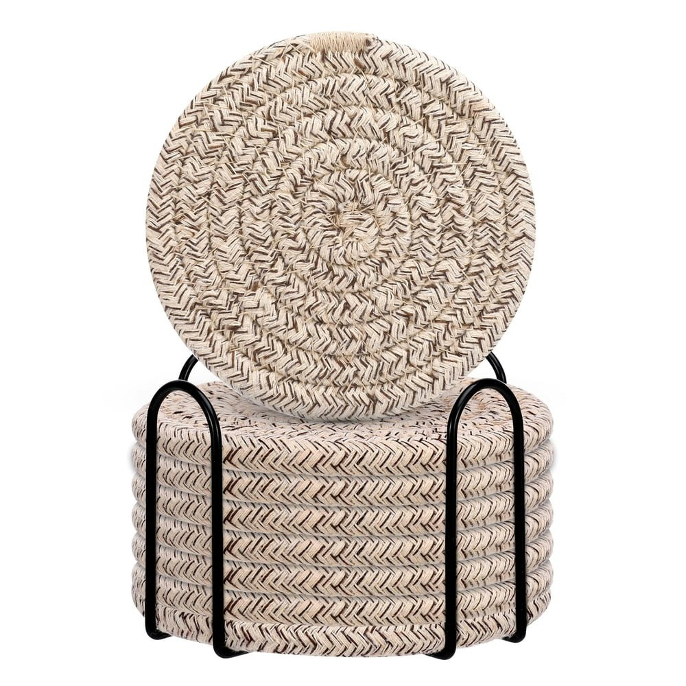 Aowoo Cotton Woven Drink Coasters 8-Pack: $8.36