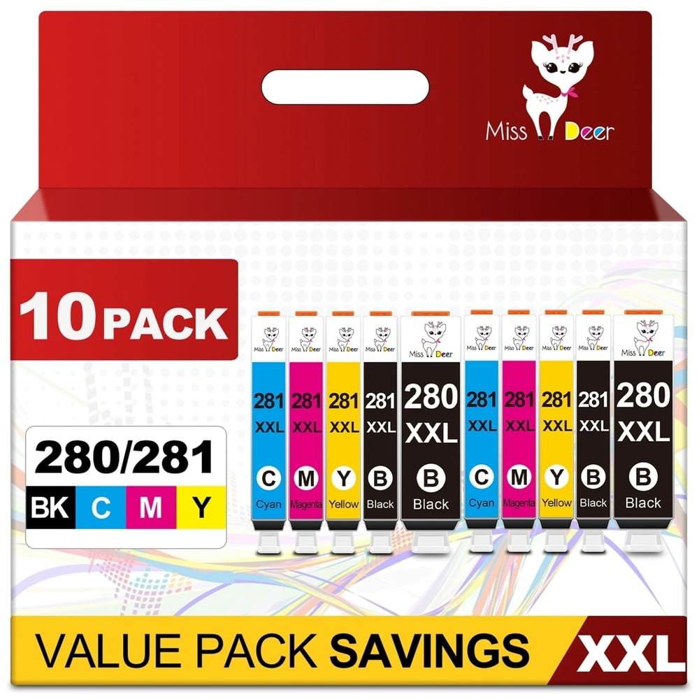 PGI-280XXL and CLI-281XXL Ink Cartridge 10-Pack for Canon Pixma Printers: $19.78 PGI-280XXL and CLI-281XXL Ink Cartridge 10-Pack for Canon Pixma Printers: $19.78