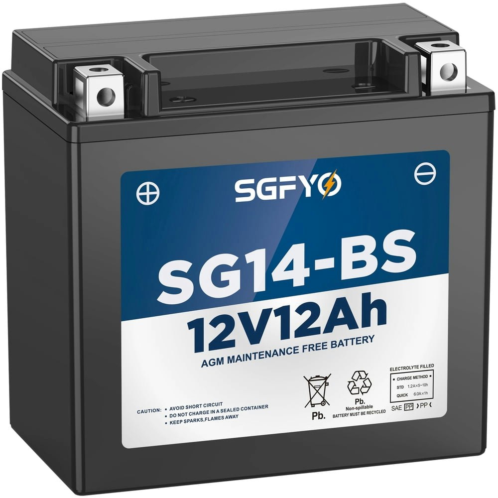 SGFYO YTX14-BS 12V 12Ah AGM Battery: $42.99 SGFYO YTX14-BS 12V 12Ah AGM Battery: $42.99