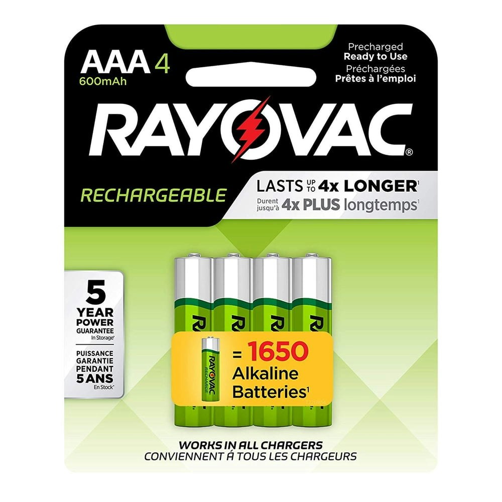 Rayovac Rechargeable 600mAh NiMH AAA Batteries 4-Pack: $9.19 Rayovac Rechargeable 600mAh NiMH AAA Batteries 4-Pack: $9.19