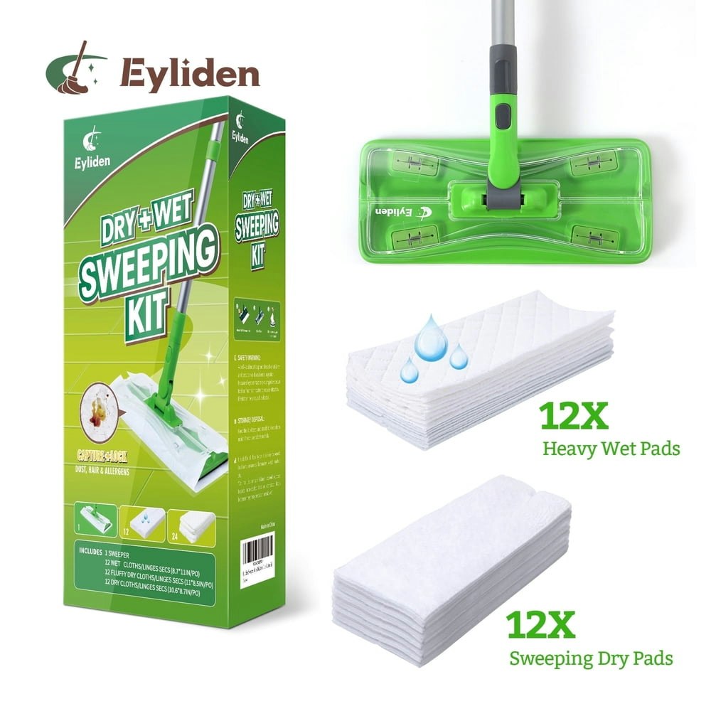 Eyliden Wet and Dry Starter Mop Kit 24-Refill Pack: $15.69 Eyliden Wet and Dry Starter Mop Kit 24-Refill Pack: $15.69