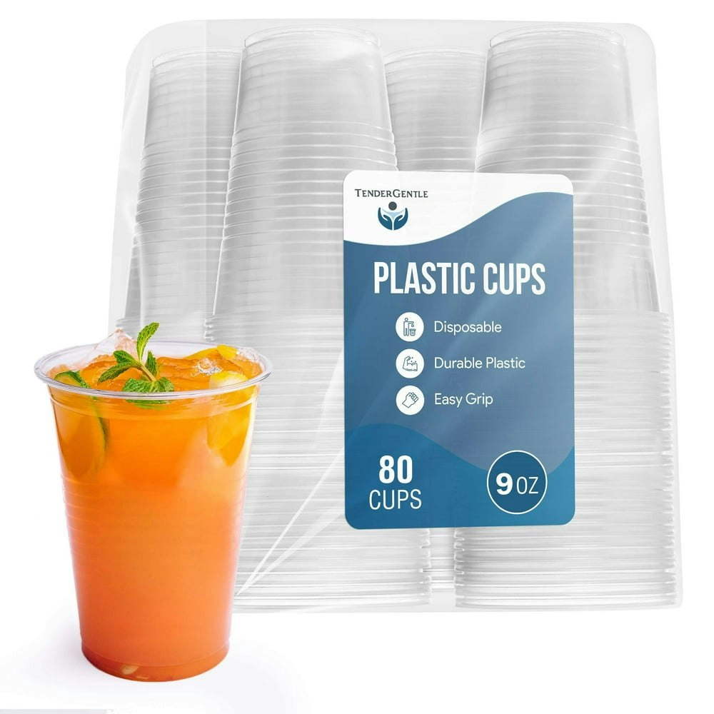 Tender Gentle 9-oz. Clear Disposable Plastic Cups 80-Count: $8.09