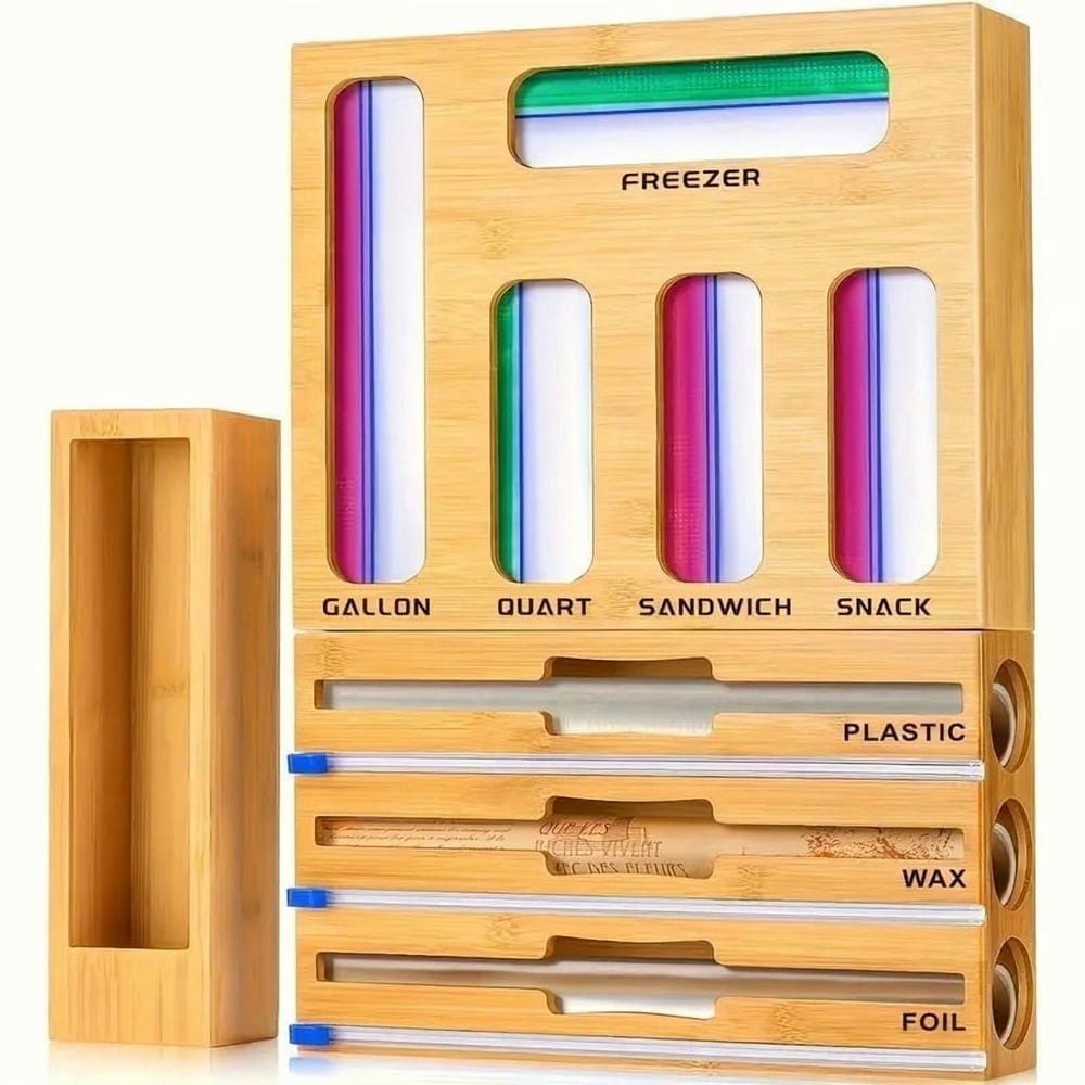 9-in-1 Bamboo Kitchen Drawer Storage Organizer with Cutter: $28.78
