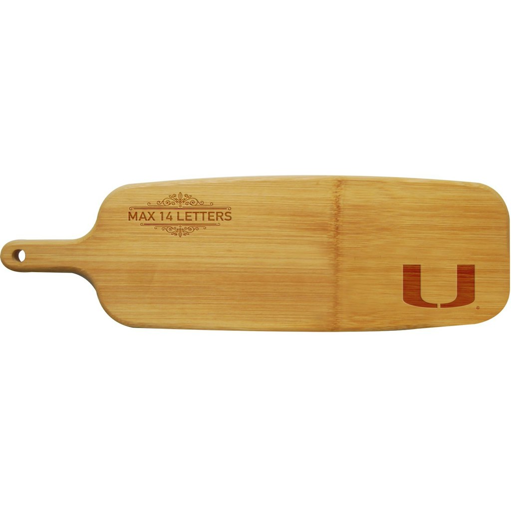 Miami Hurricanes Personalized Bamboo Paddle Serving Board: $49.99