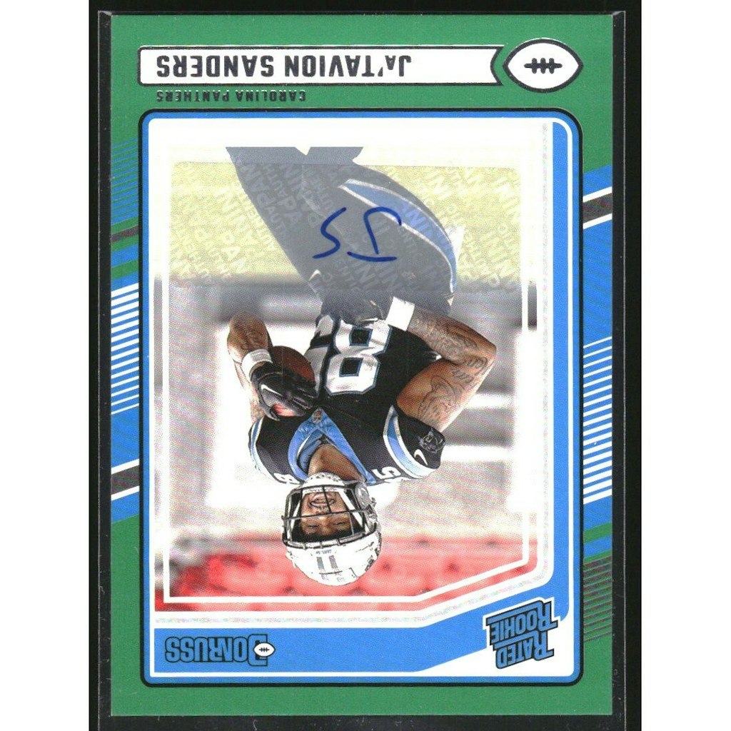 2024 Donruss Ja'Tavion Sanders Rated Rookie Autograph Green #317: $10.80