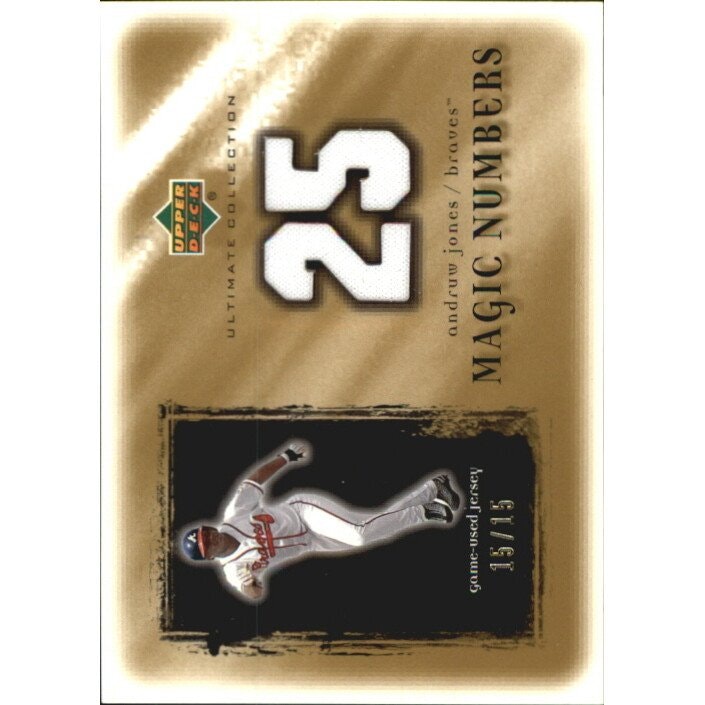 Andruw Jones 2001 Ultimate Collection Magic Numbers Game Jersey Gold Card: $35 Andruw Jones 2001 Ultimate Collection Magic Numbers Game Jersey Gold Card: $35