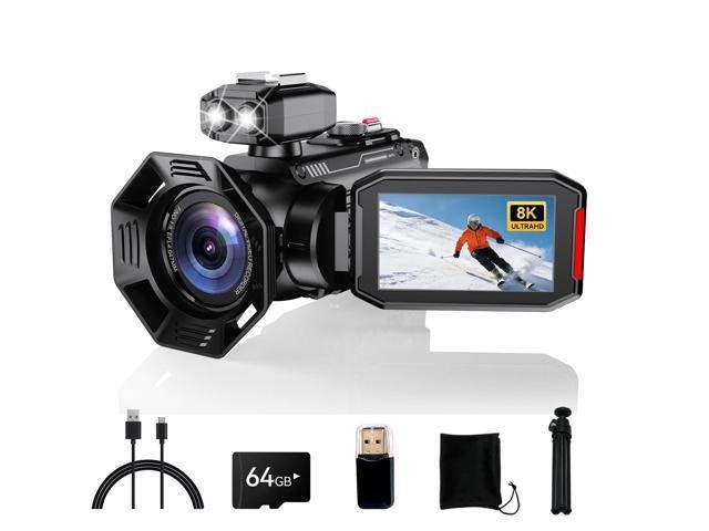 8K Video Camcorder with 3-Inch Flip Screen and 64GB SD Card: $149.24