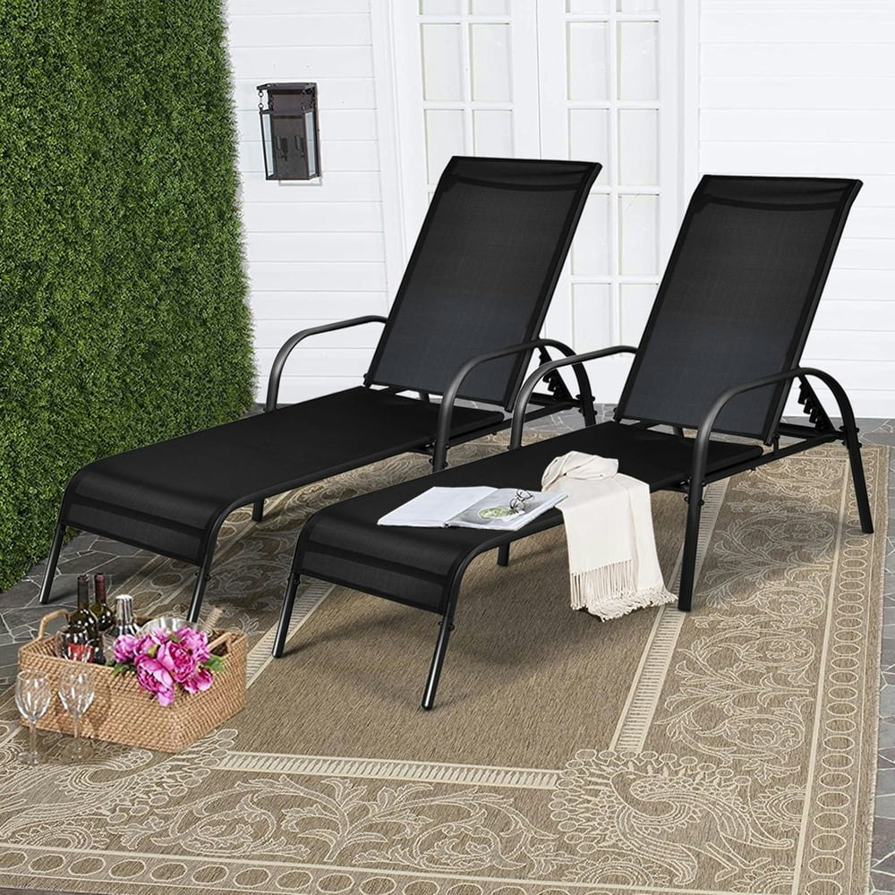Gymax Adjustable Chaise Lounge Chair 2-Pack: $125.99 Gymax Adjustable Chaise Lounge Chair 2-Pack: $125.99