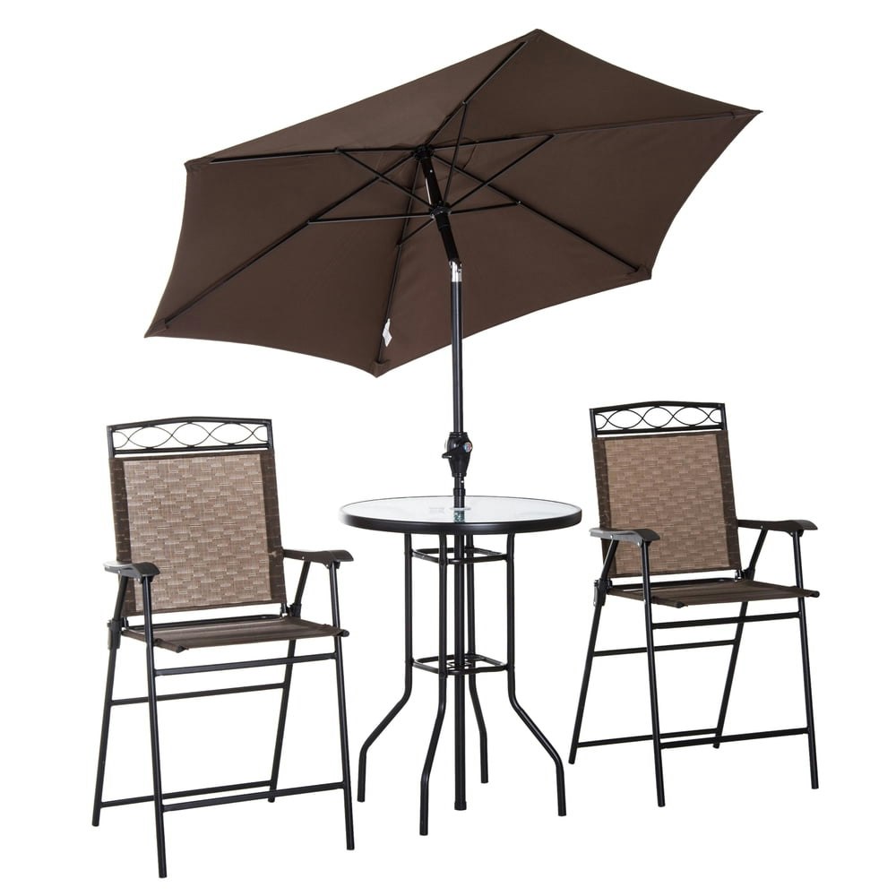 Outsunny Outdoor Table and Chairs with Umbrella Set: $161.99