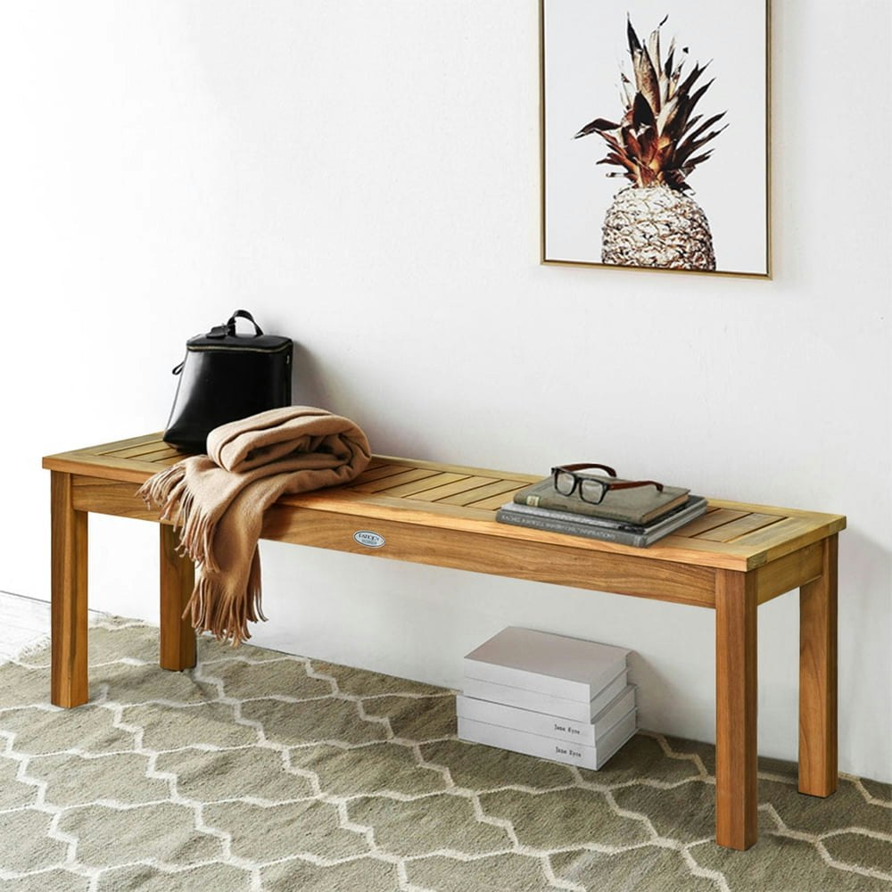 Gymax Acacia Wood Garden Bench: $76.99
