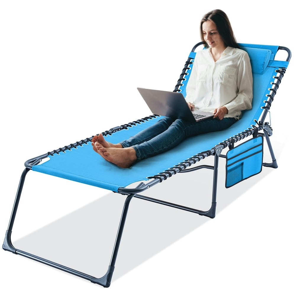Folding 3-Position Adjustable Patio Lounge Chaise: $69.29