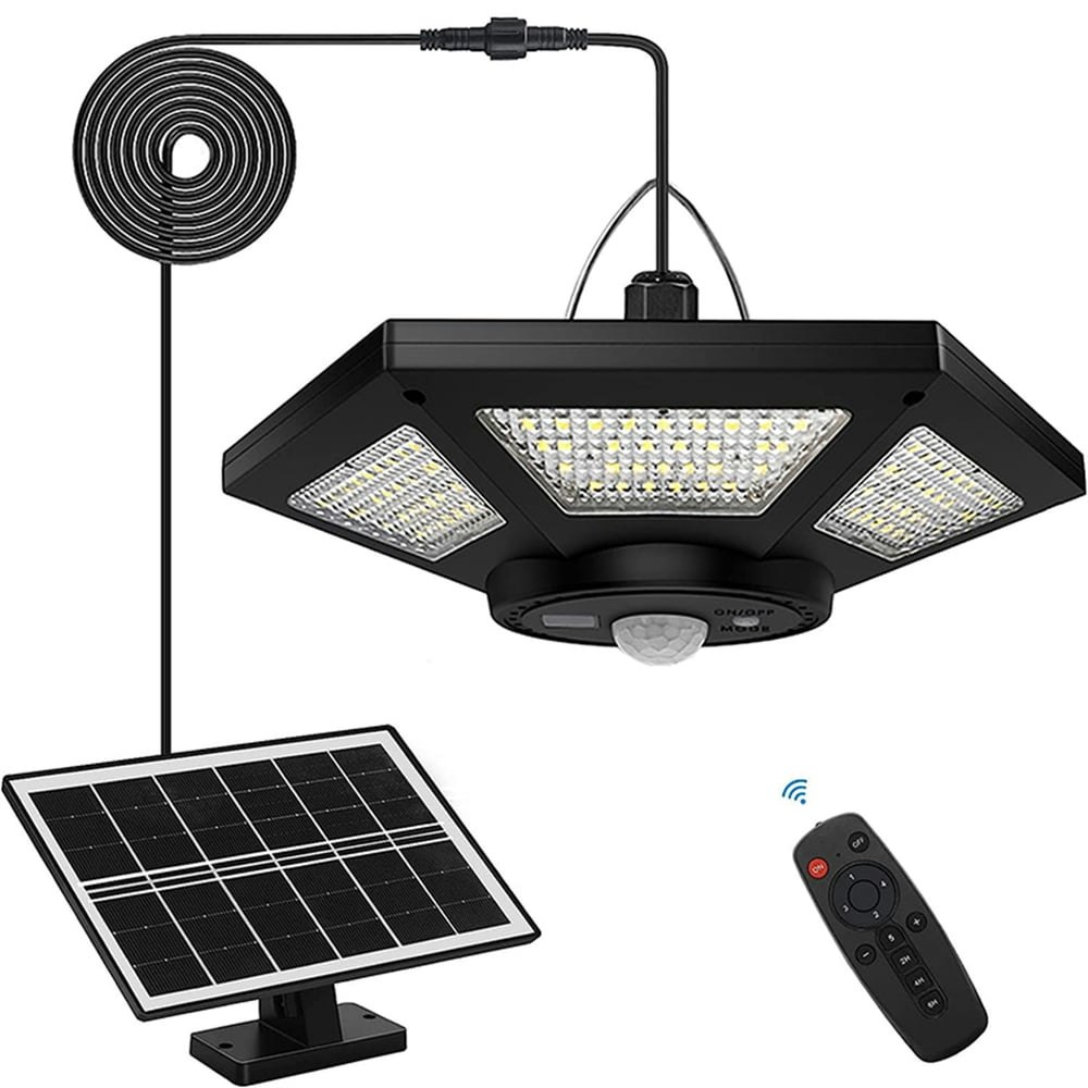 Solar Shed Pendant Light with Motion Sensor and Remote Control: $32.38