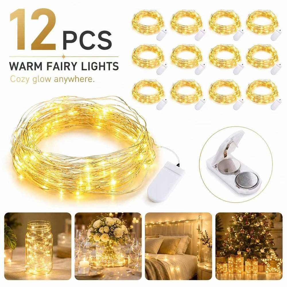 Emlimny 6.5-foot Fairy String Lights 12-Pack: $10.44