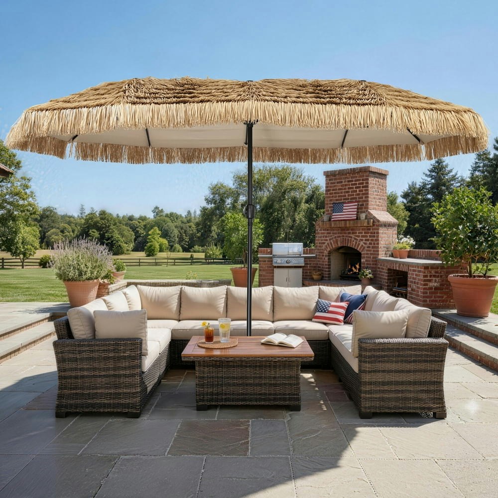 Autlaycil 13-Foot Tiki Patio Umbrella: $111.59