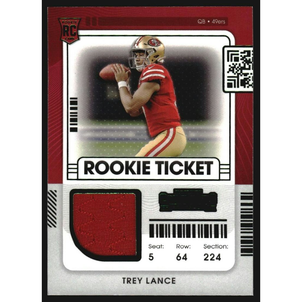 2021 Panini Contenders Trey Lance Rookie Ticket Swatch Card: $10.50