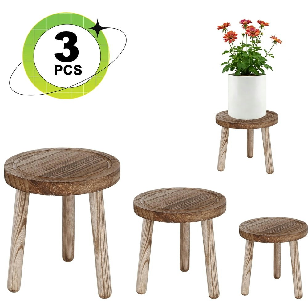 Foukus Solid Wood Plant Stand 3-Pack: $23.99 Foukus Solid Wood Plant Stand 3-Pack: $23.99