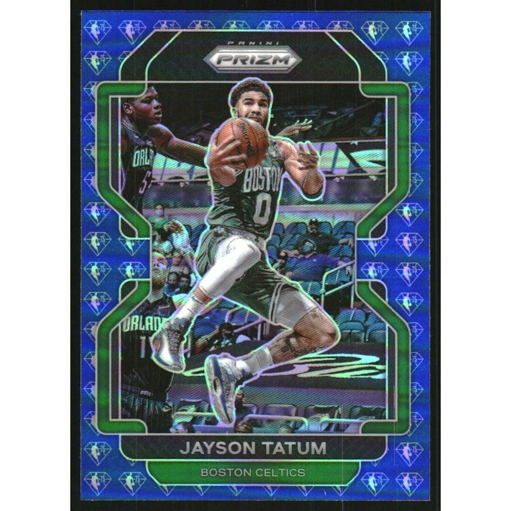 2021-22 Panini Prizm NBA 75th Anniversary Jayson Tatum #13 Trading Card: $28 2021-22 Panini Prizm NBA 75th Anniversary Jayson Tatum #13 Trading Card: $28