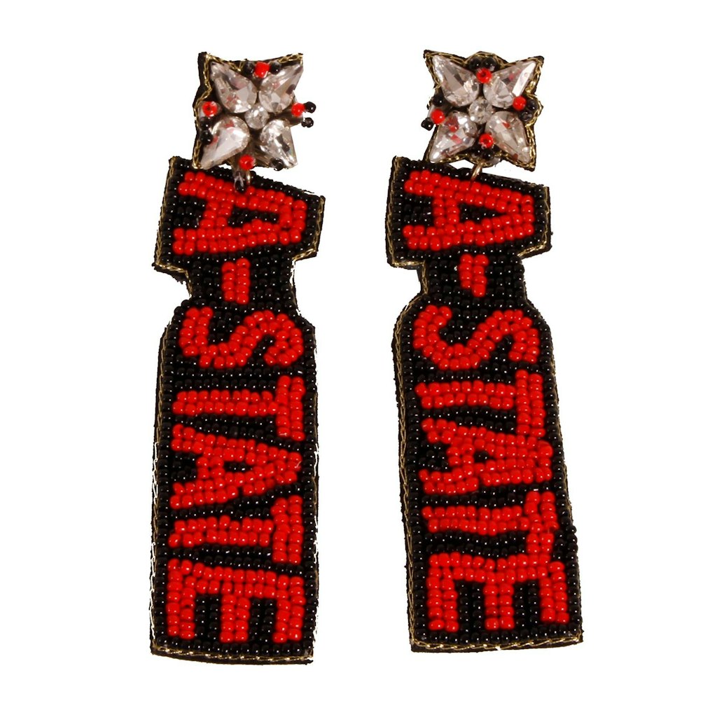 Arkansas State Red Wolves Beaded Earrings: $44 Arkansas State Red Wolves Beaded Earrings: $44