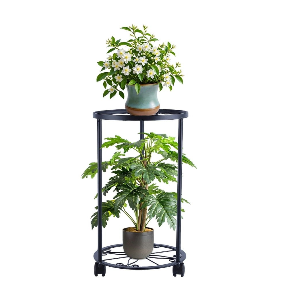 Foukus 2-Tier Rolling Metal Plant Stand: $19.49 Foukus 2-Tier Rolling Metal Plant Stand: $19.49